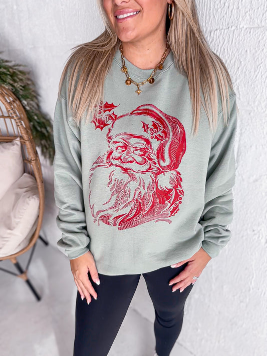 Vintage Red Santa Sweatshirt