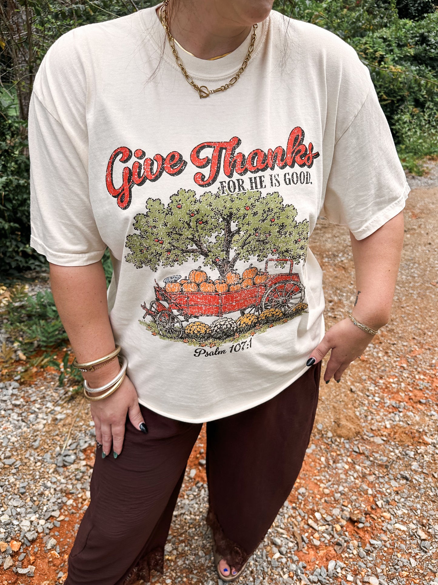 Give Thanks- Ivory Tee