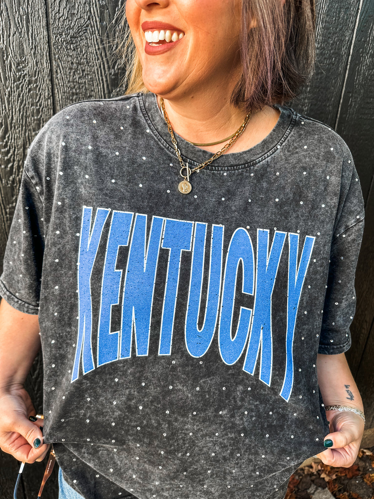 Kentucky Bling Acid Washed Tee