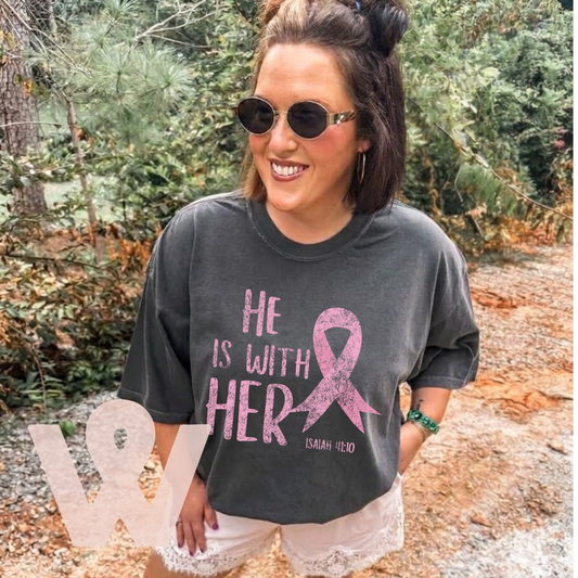 He is With Her- pepper Tee
