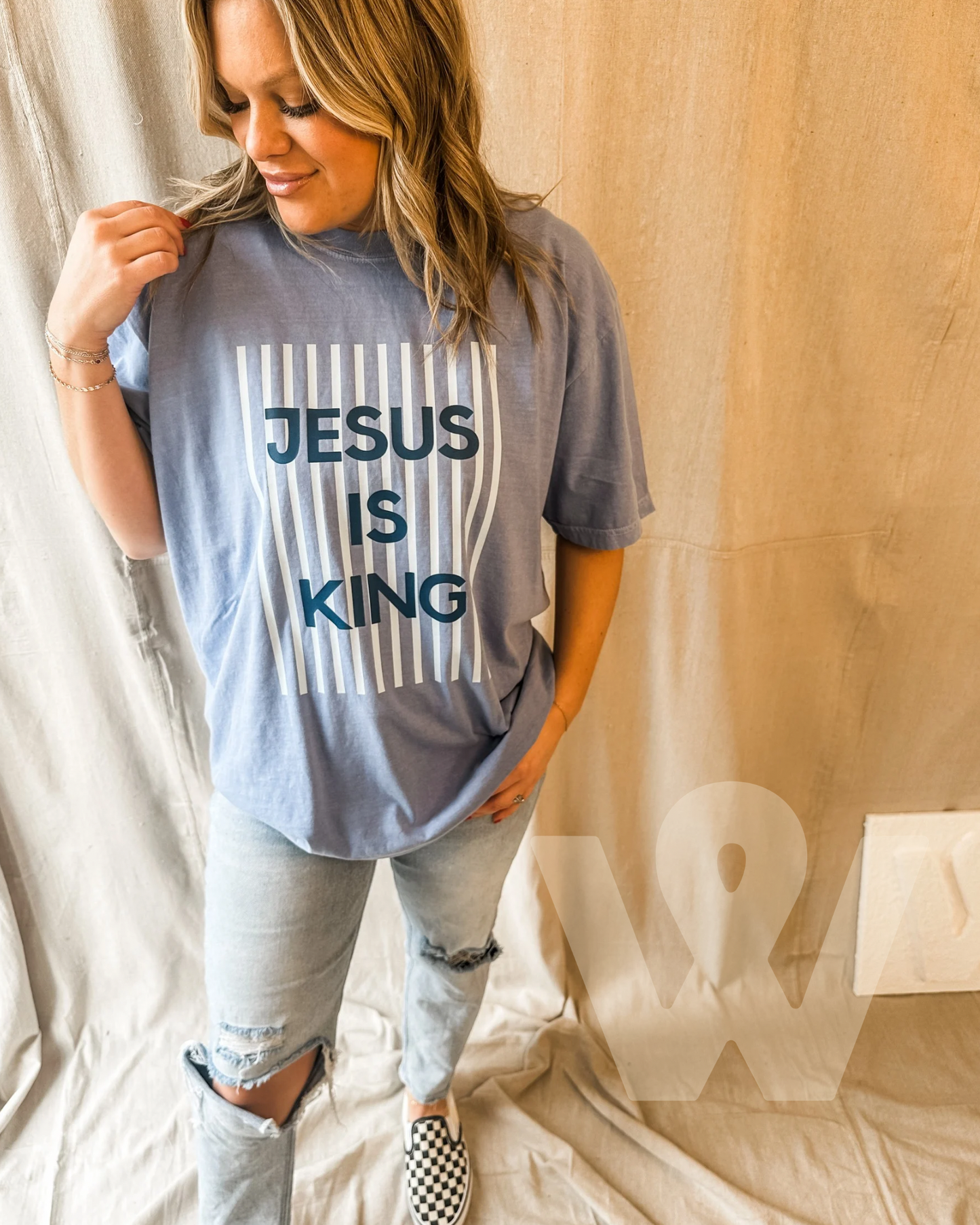 Jesus is King Stripe Tee