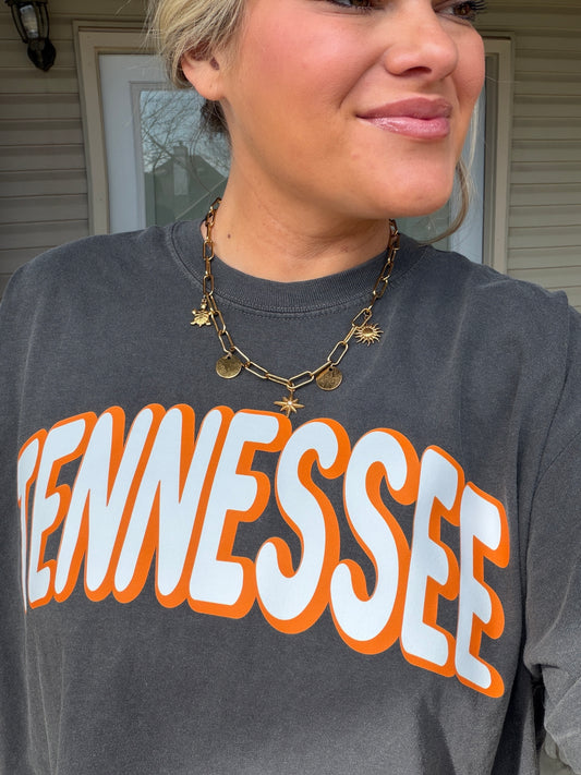 Retro Tennessee Arch- pepper tee