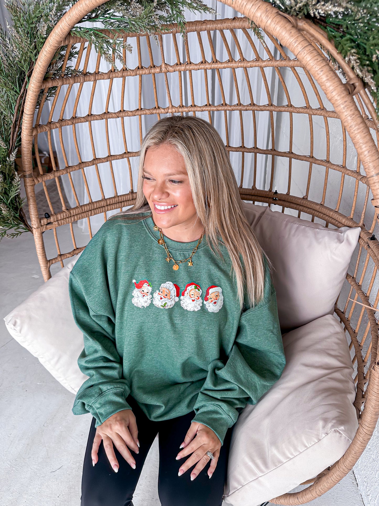 Vintage Santas Green Sweatshirt