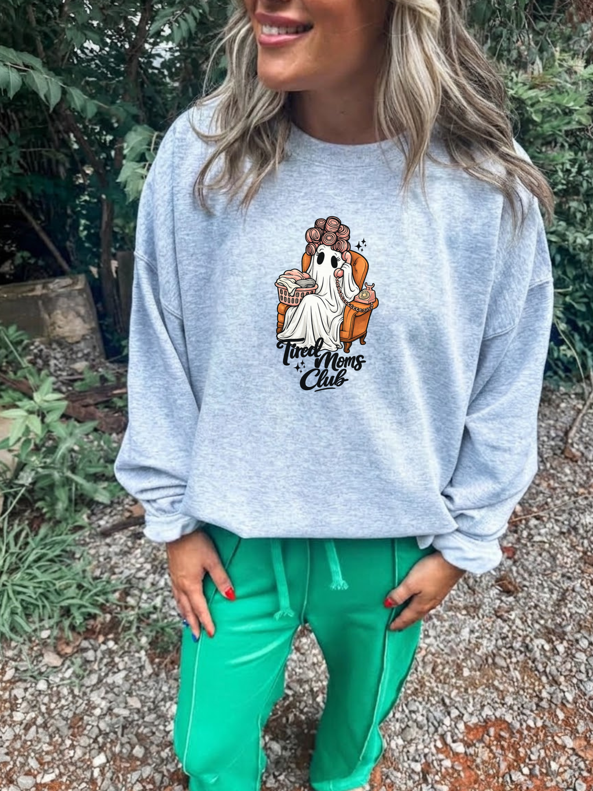Tired Moms Halloween - ash sweatshirt