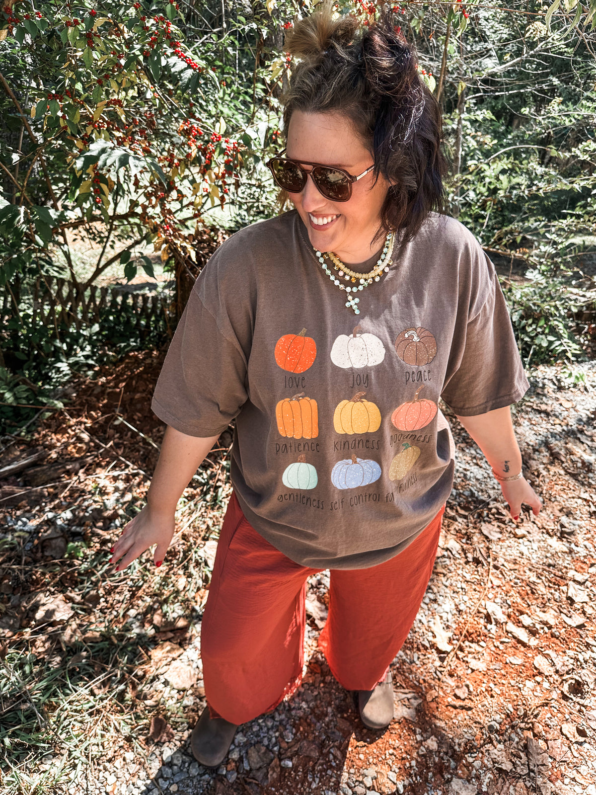 Fruit of the Spirit Pumpkin Tee- brown