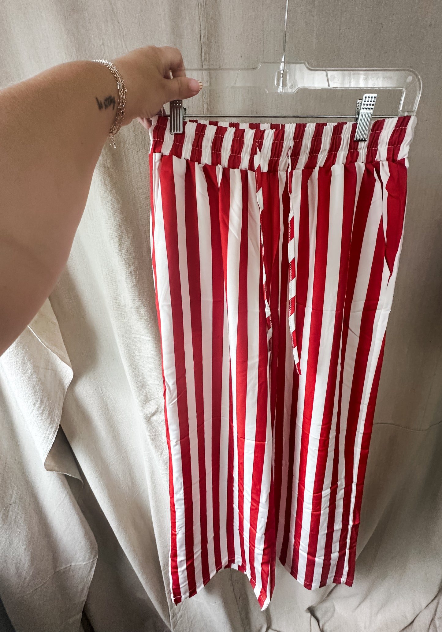 Red and White Striped Pants