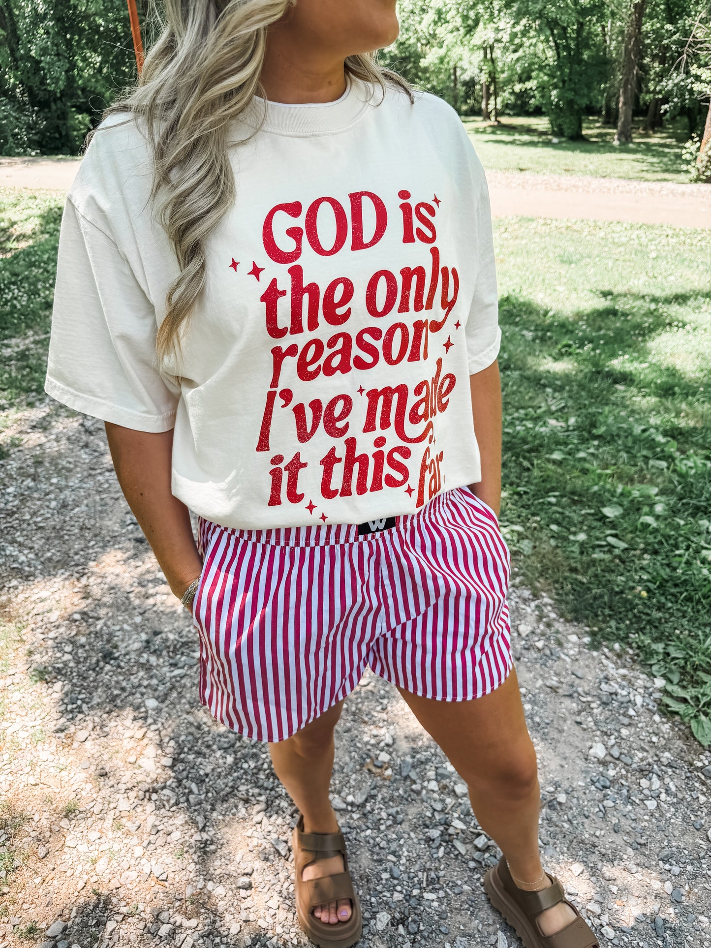 God Is The Only Reason I Made it This Far- ivory tee