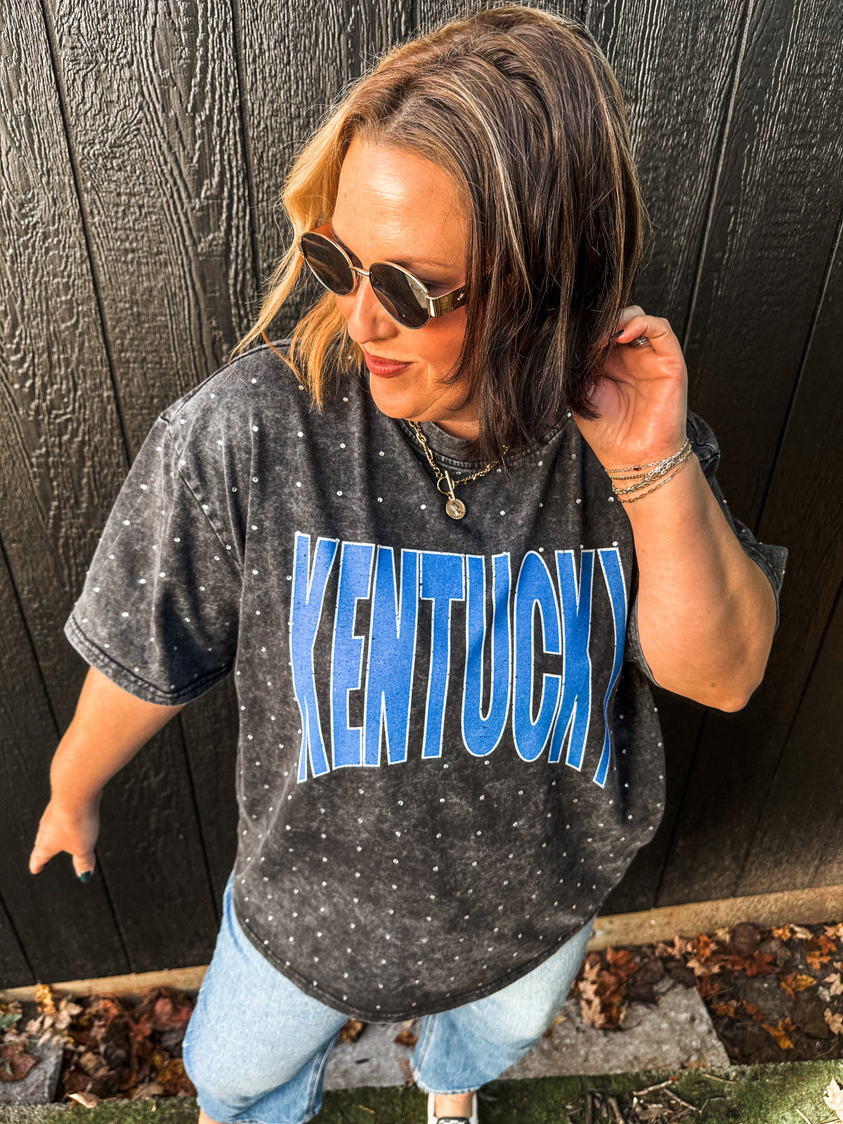 Kentucky Bling Acid Washed Tee