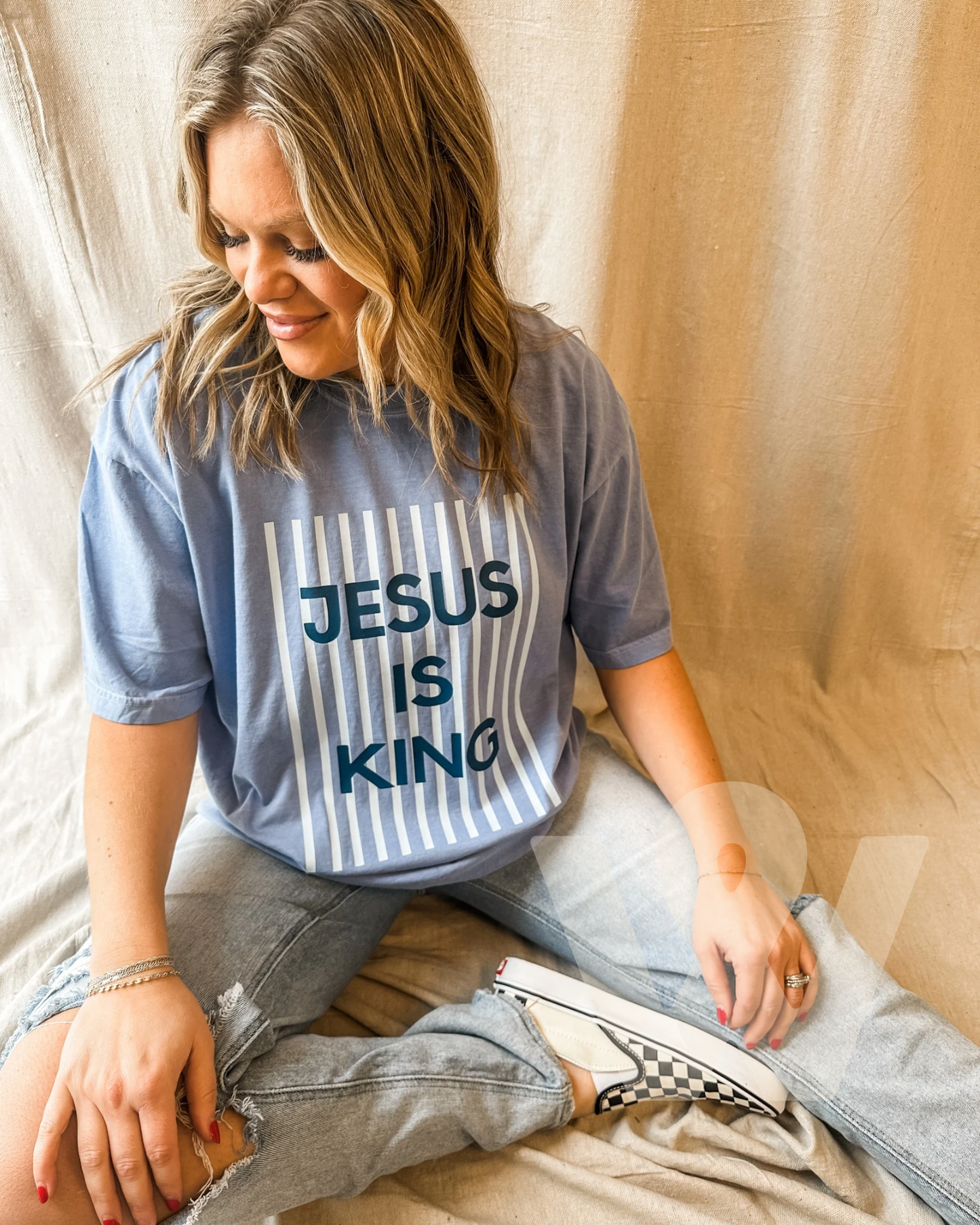 Jesus is King Stripe Tee