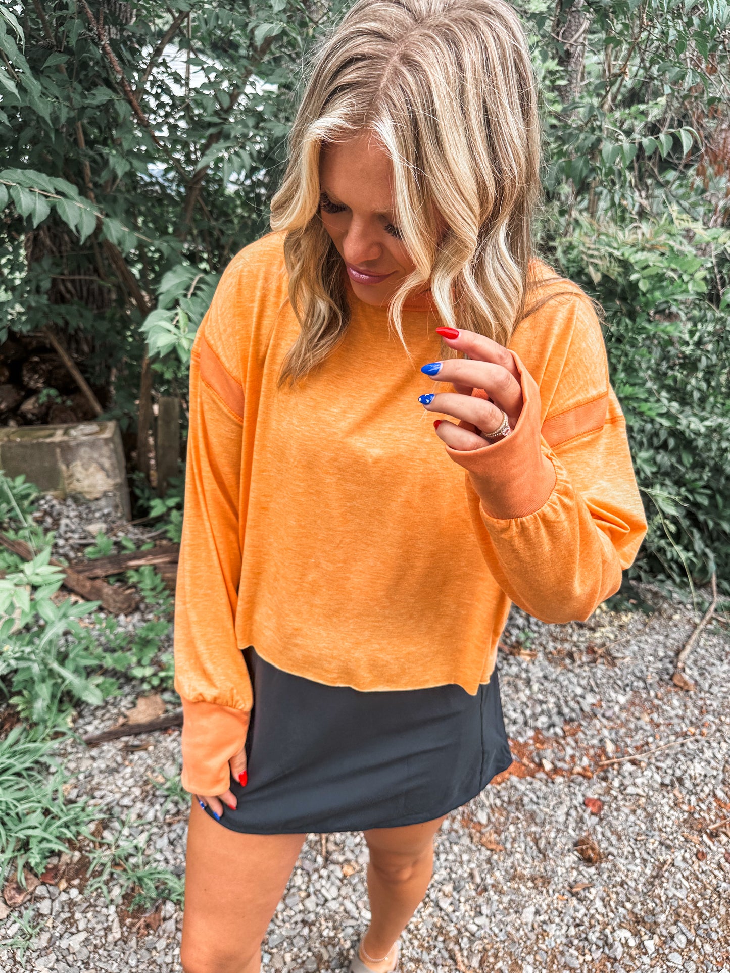 Open Back Active Pullover- Orange
