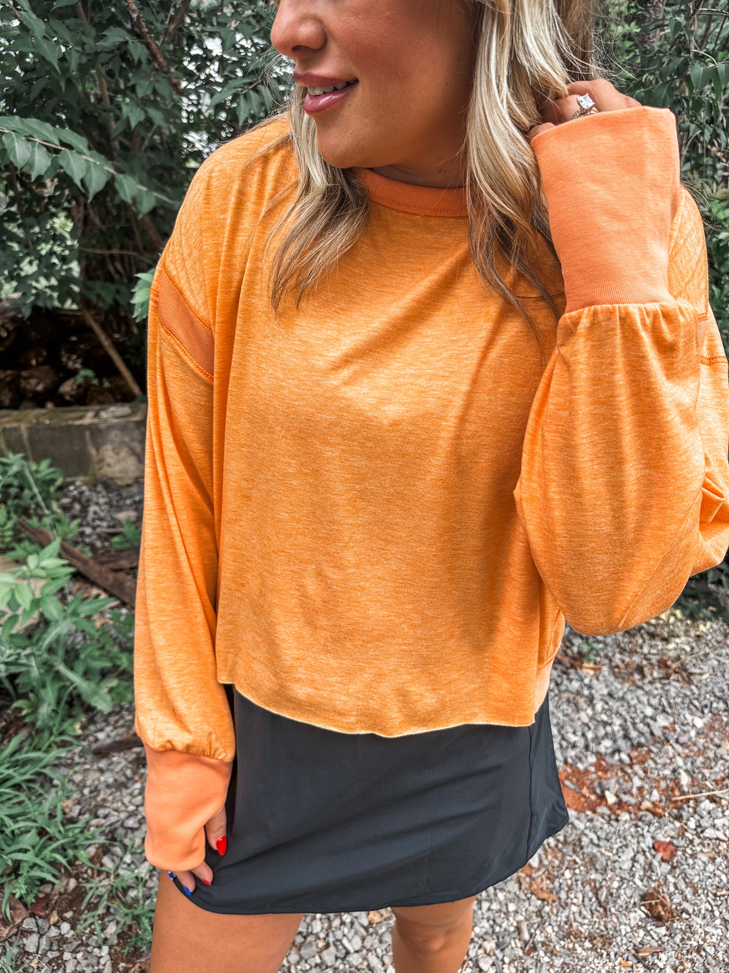 Open Back Active Pullover- Orange