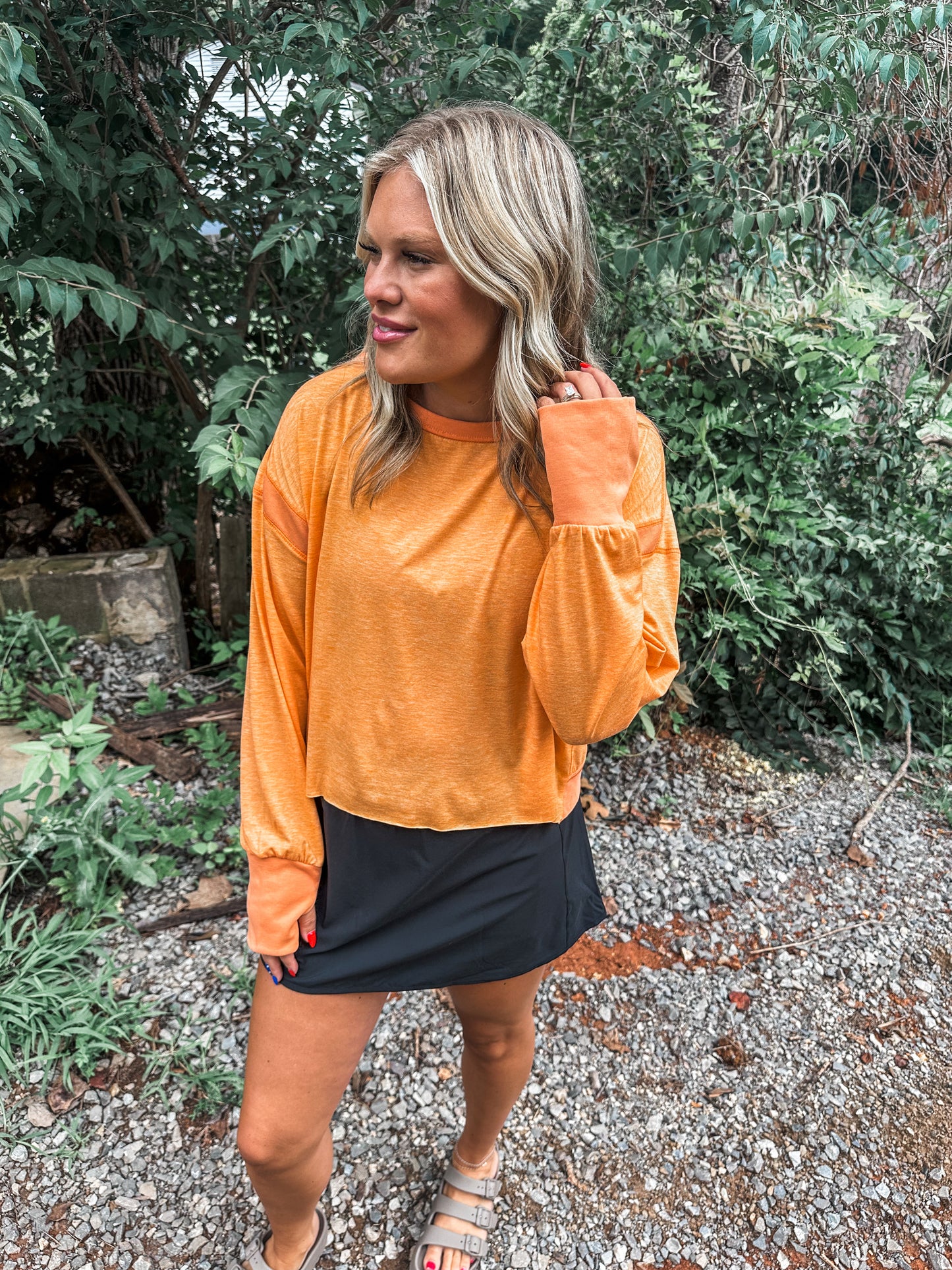 Open Back Active Pullover- Orange