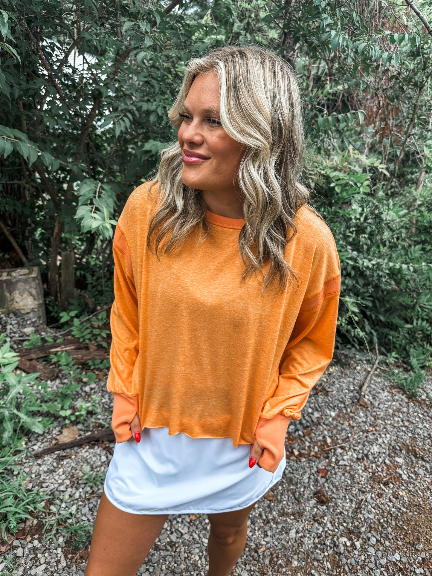 Open Back Active Pullover- Orange