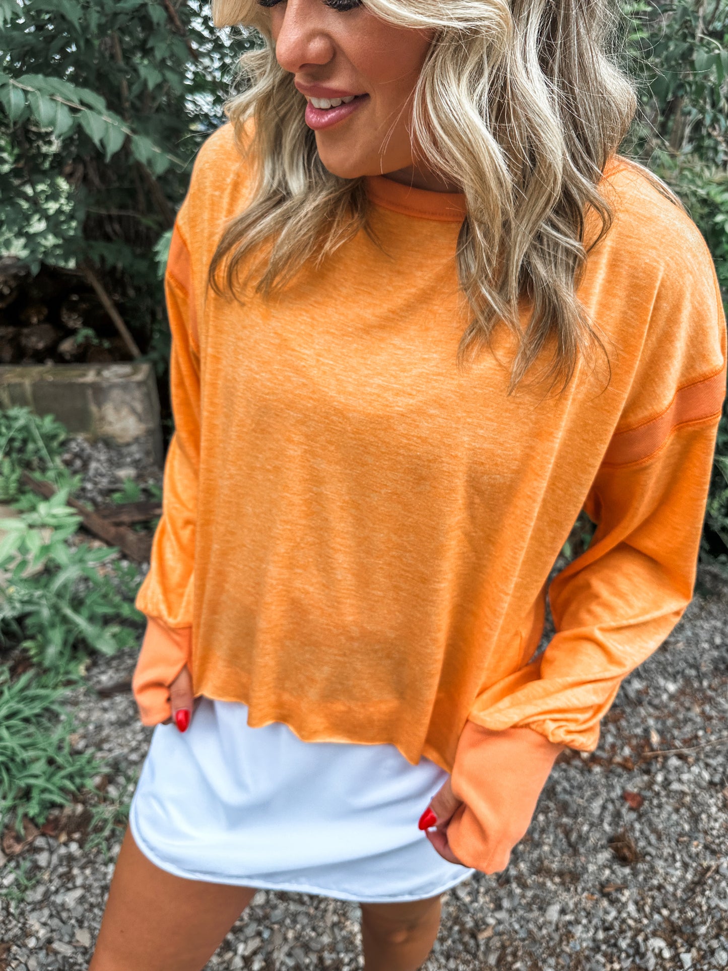 Open Back Active Pullover- Orange