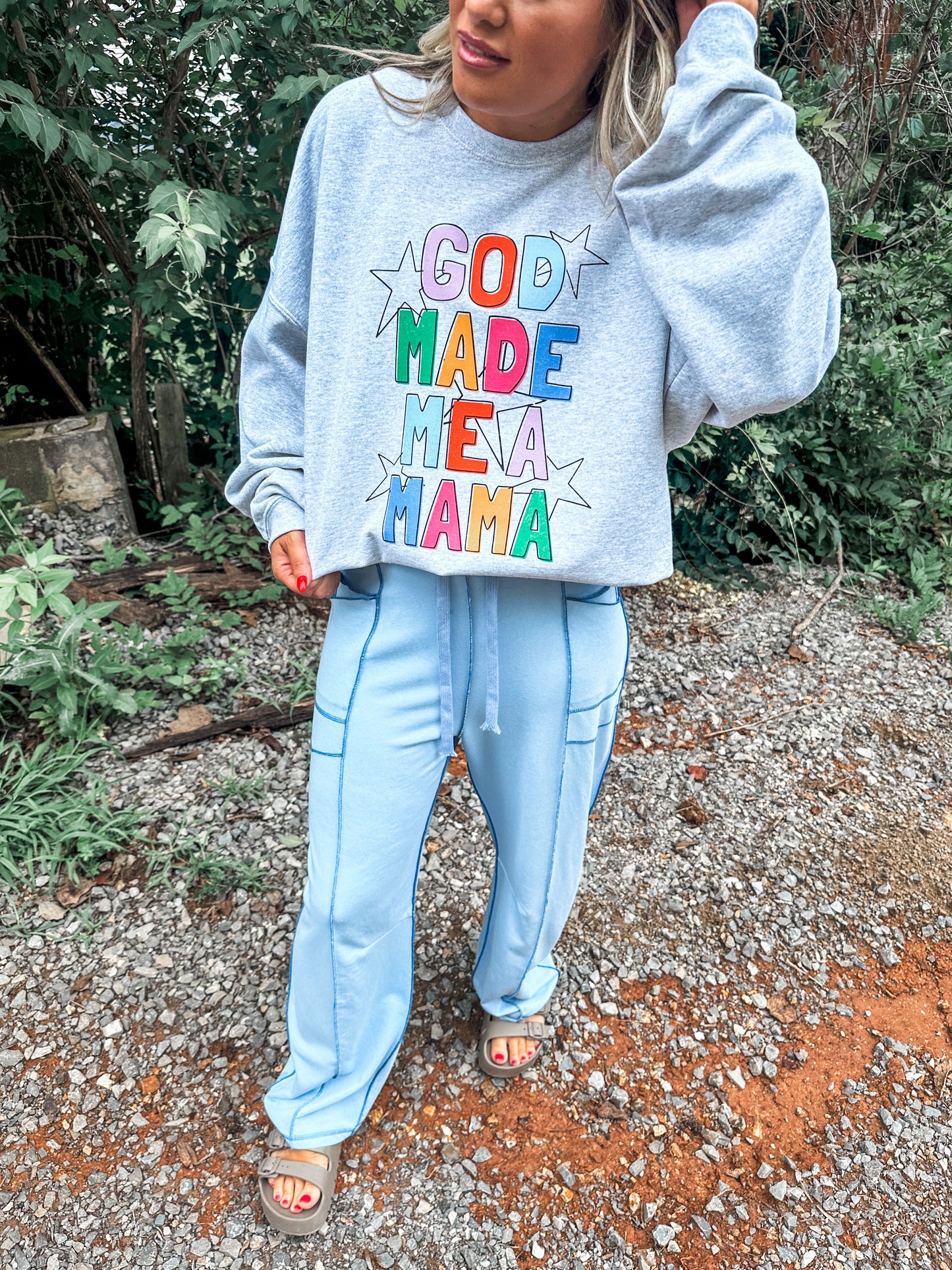 Relaxed Barrel Pants- Blue