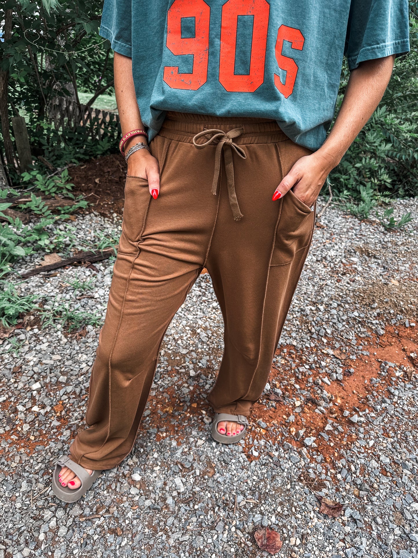 Relaxed Barrel Pants- Chocolate Brown