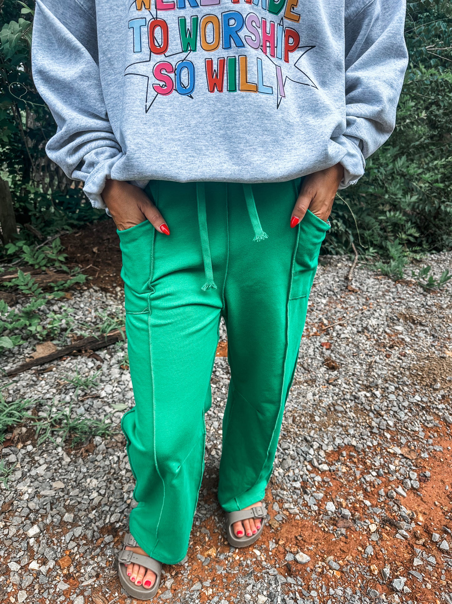 Relaxed Barrel Pants- Green