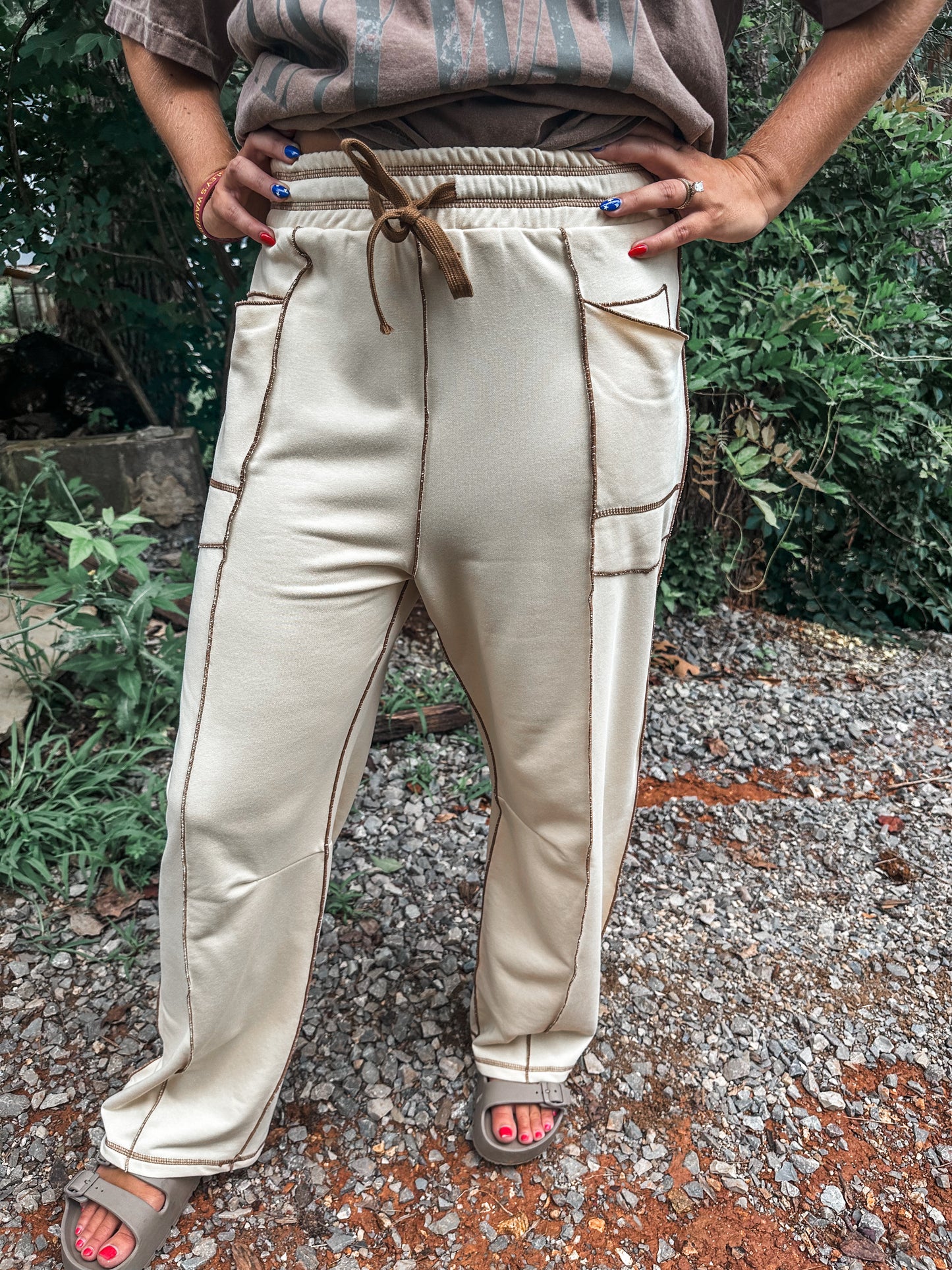 Relaxed Barrel Pants- Ivory