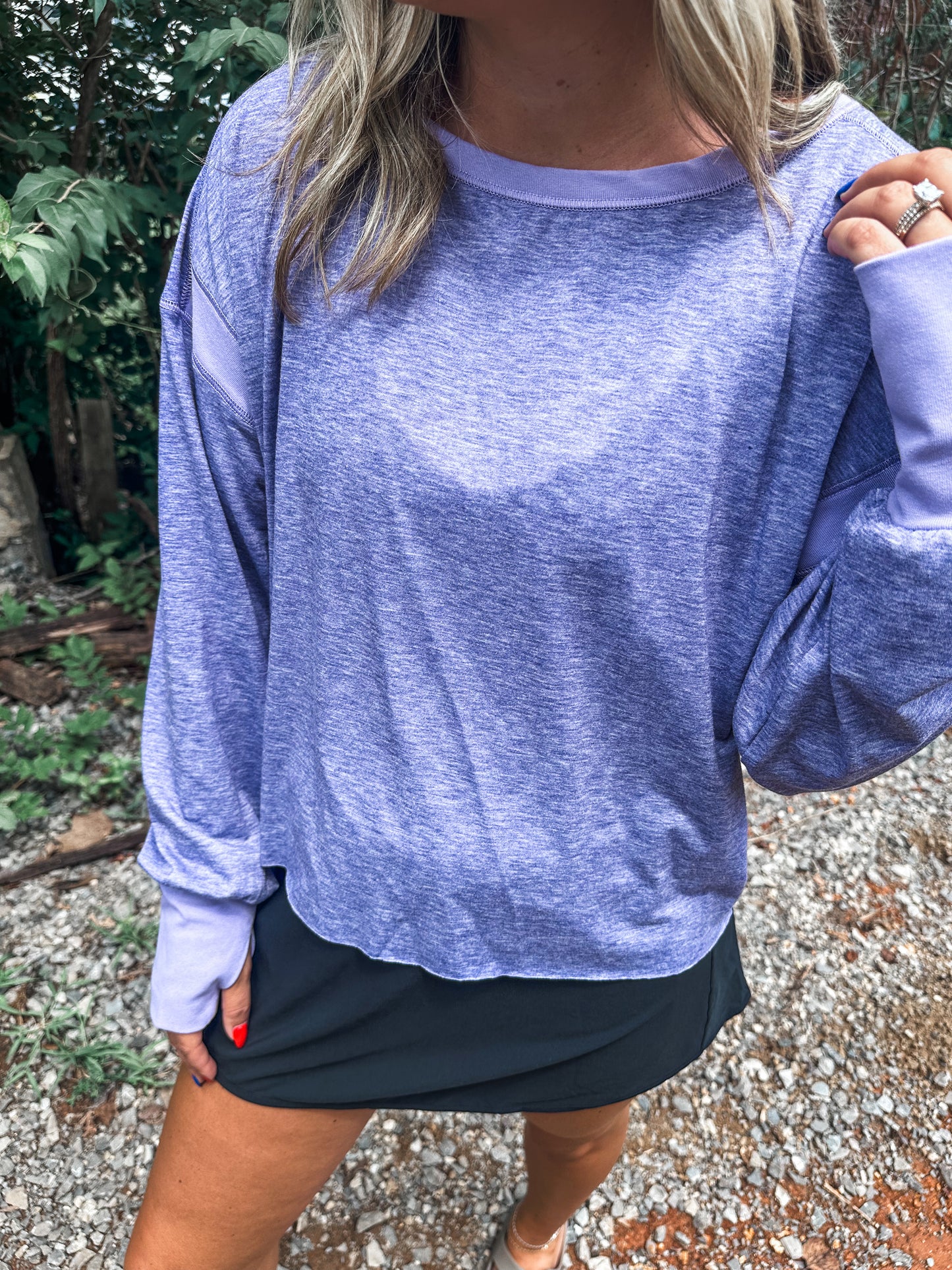 Open Back Active Pullover- PURPLE