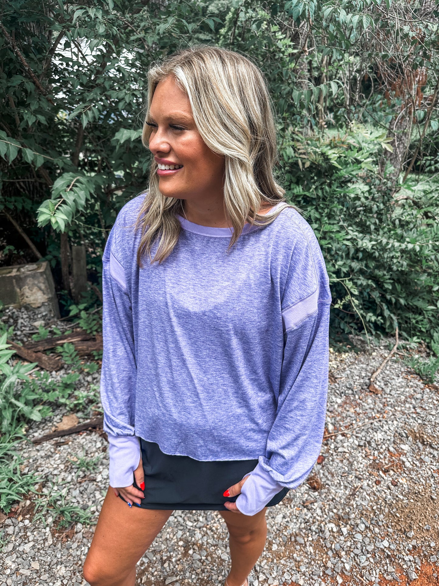 Open Back Active Pullover- PURPLE