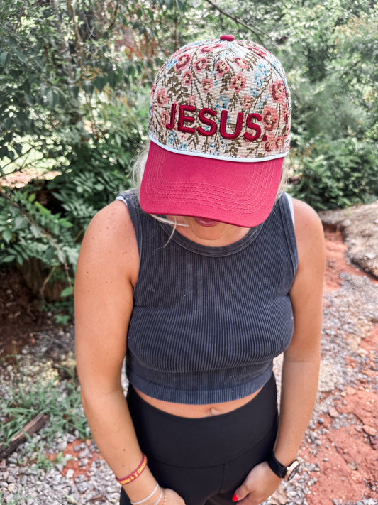 Jesus. Floral Hat