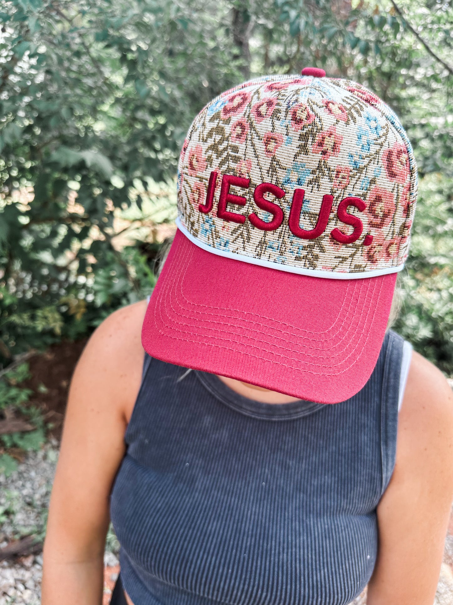 Jesus. Floral Hat