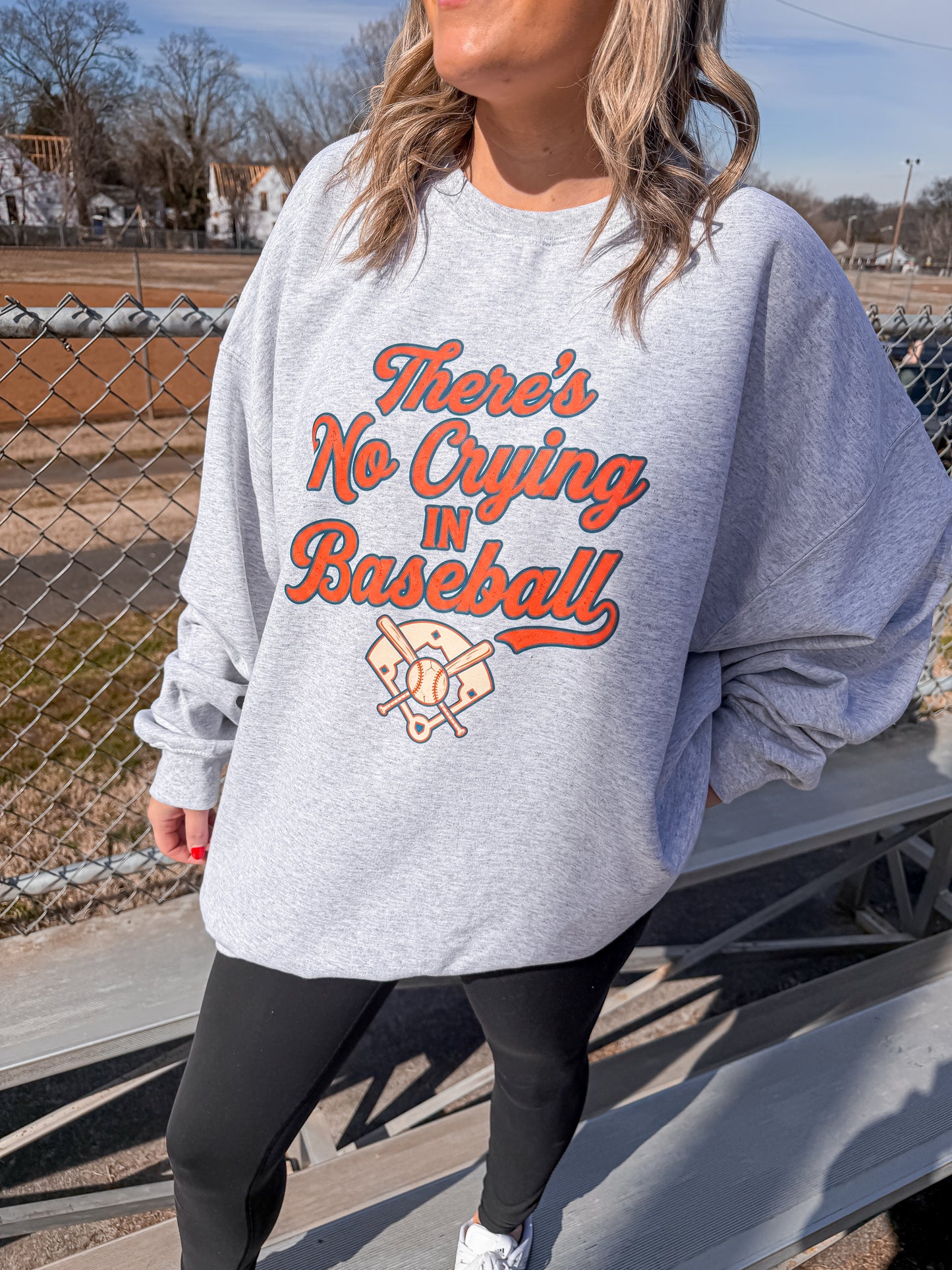 Vintage No Crying in Baseball Retro Ash Sweatshirt