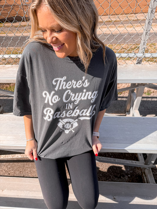 Vintage No Crying in Baseball Retro Pepper Tee