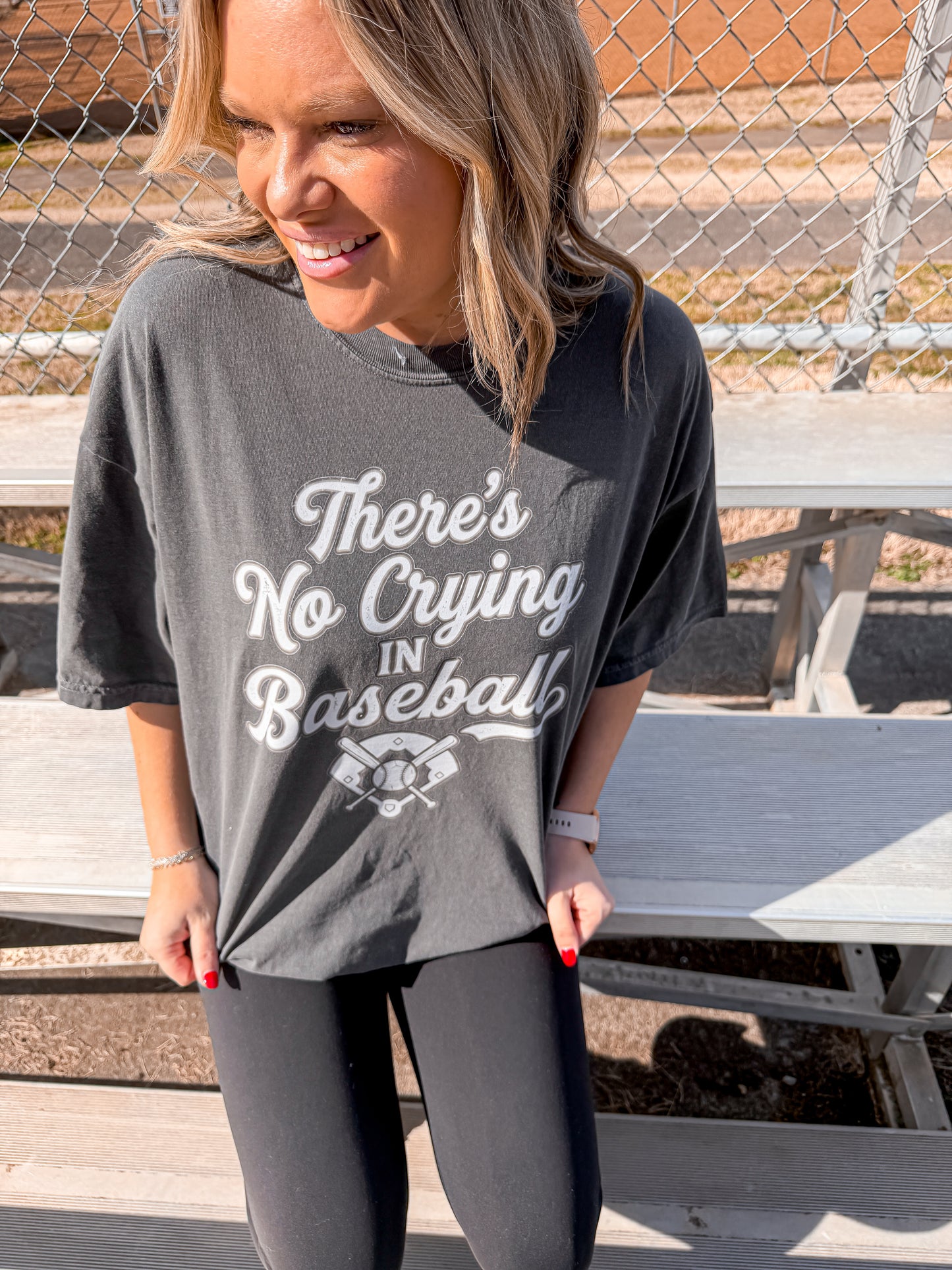 Vintage No Crying in Baseball Retro Pepper Tee