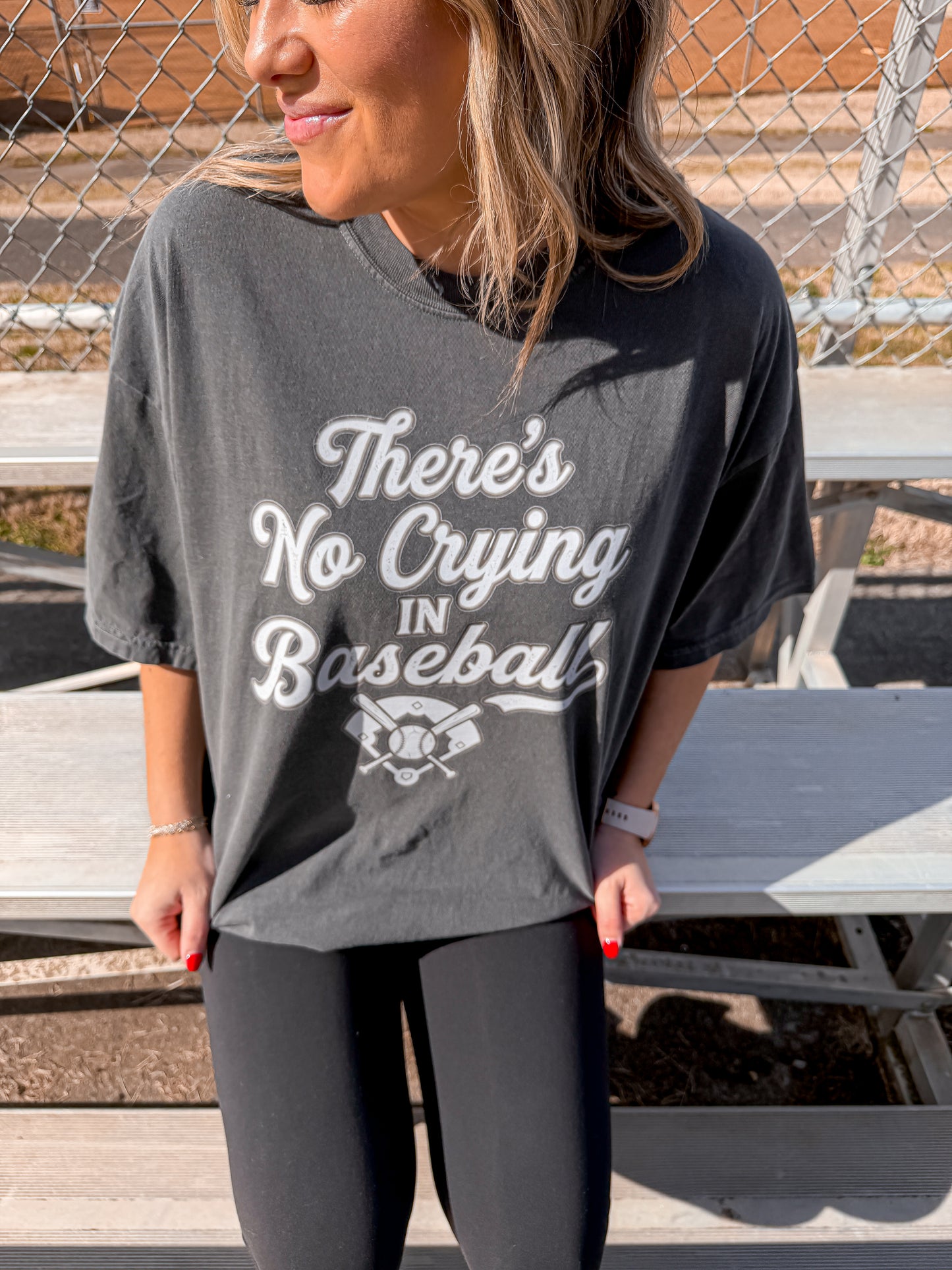 Vintage No Crying in Baseball Retro Pepper Tee
