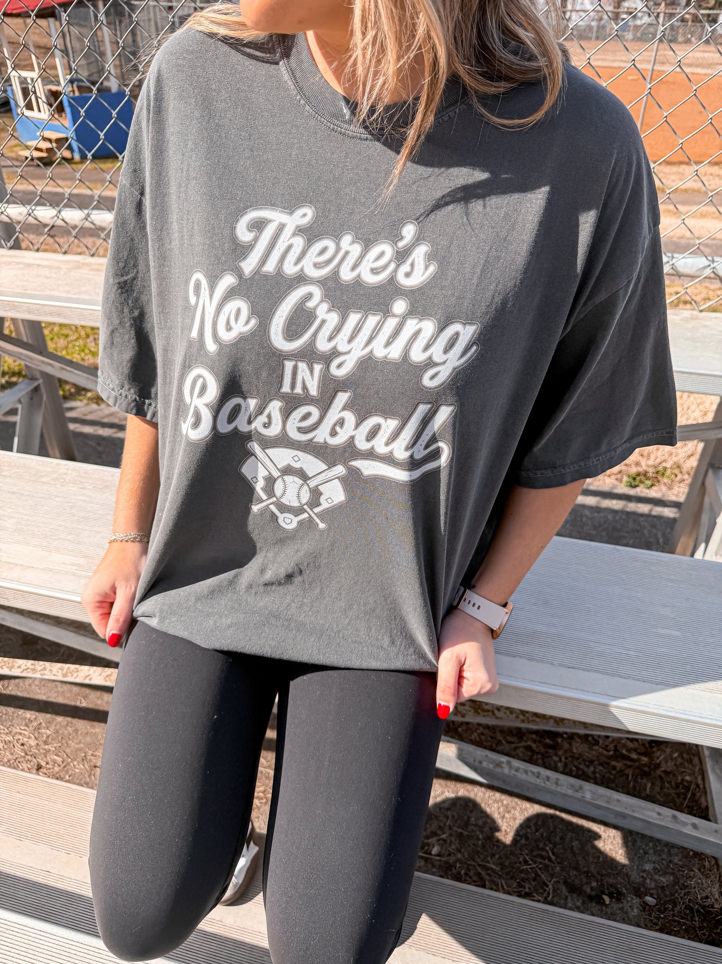 Vintage No Crying in Baseball Retro Pepper Tee