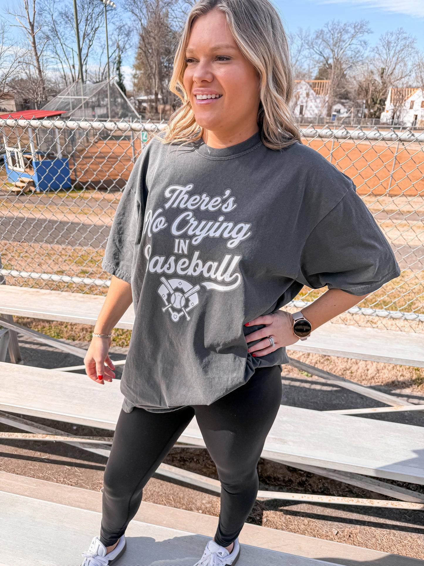 Vintage No Crying in Baseball Retro Pepper Tee