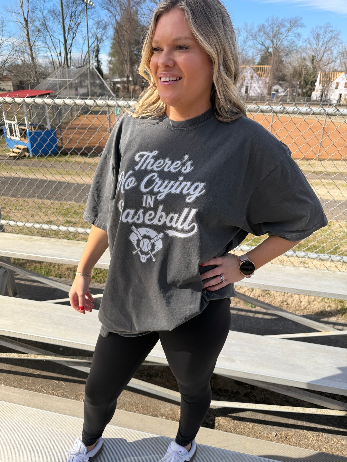 Vintage No Crying in Baseball Retro Pepper Tee