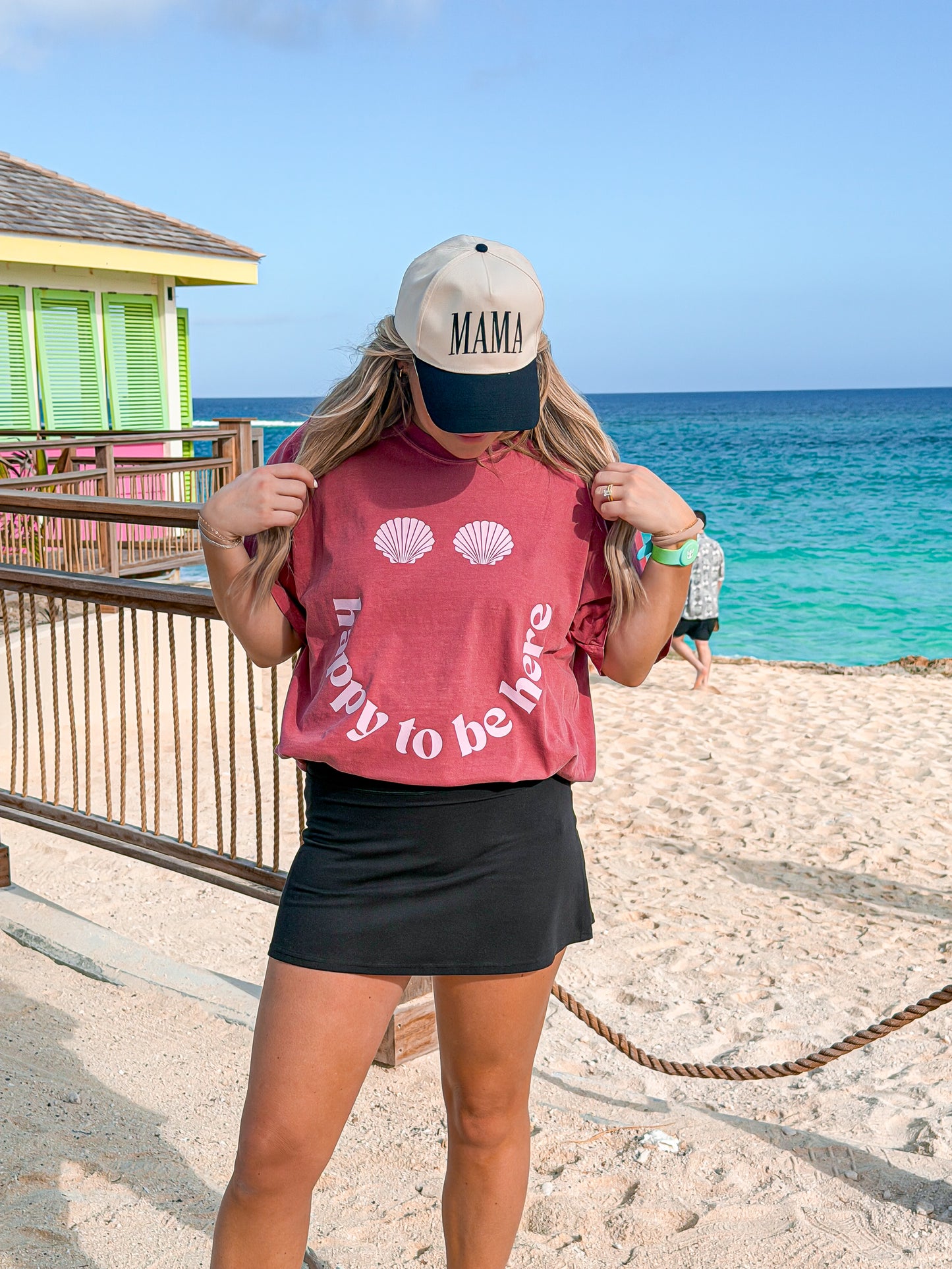 Happy To Be Here- Crimson Tee
