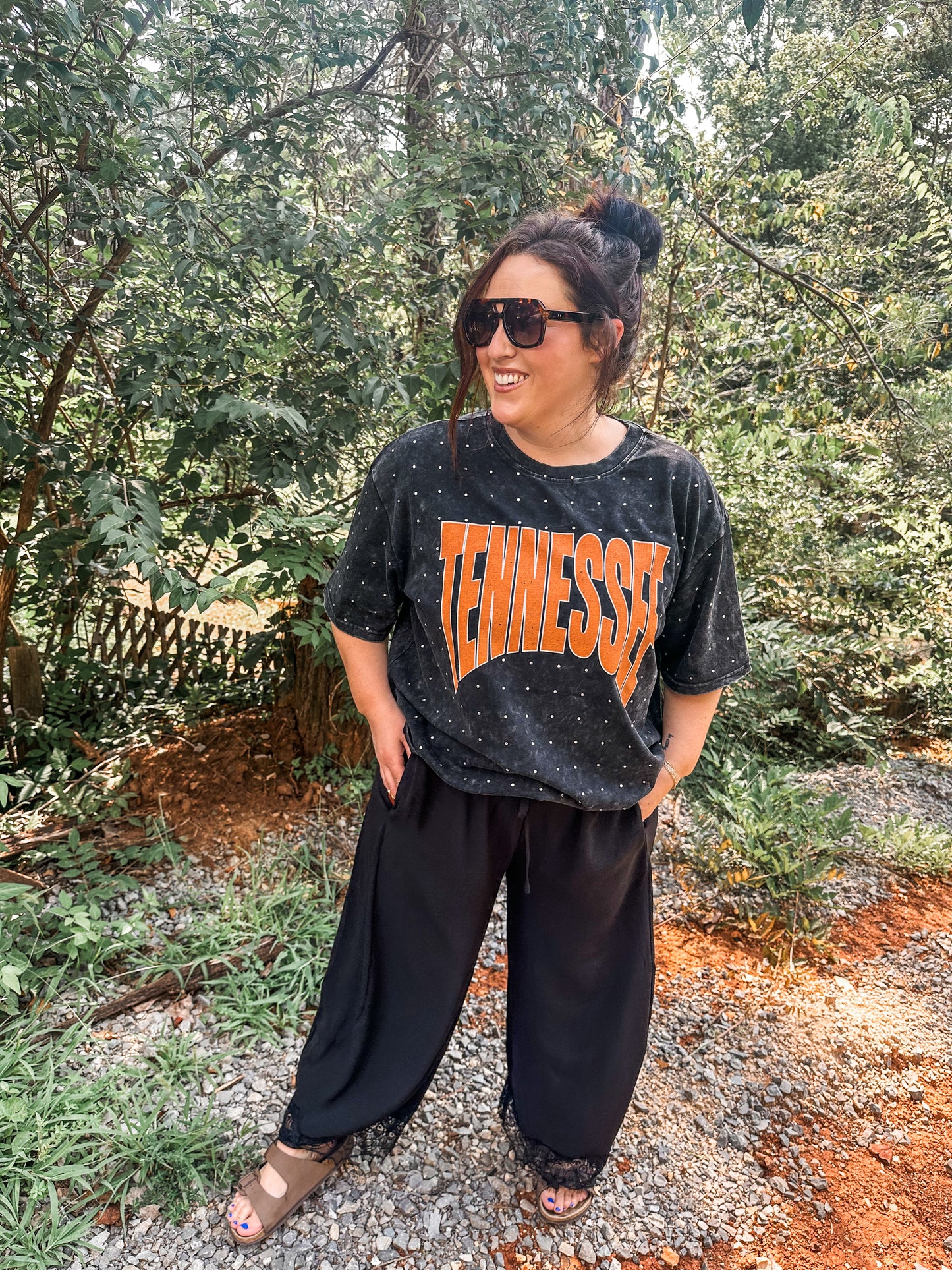 Comfy Chic Lace Balloon Pants- Black