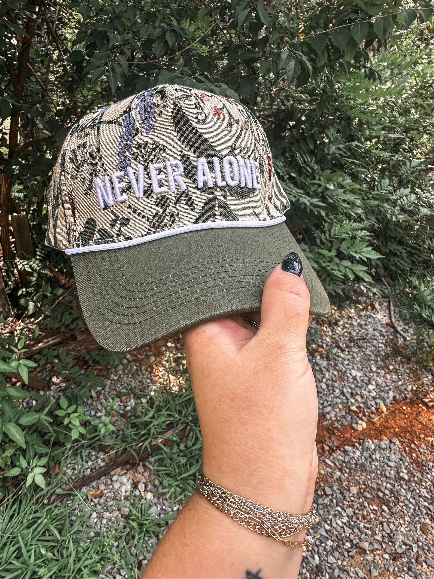 Never Alone Floral Hat