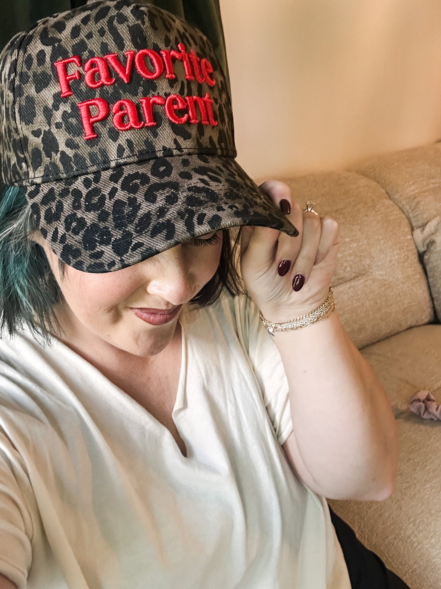 FAVORITE PARENT leopard hat