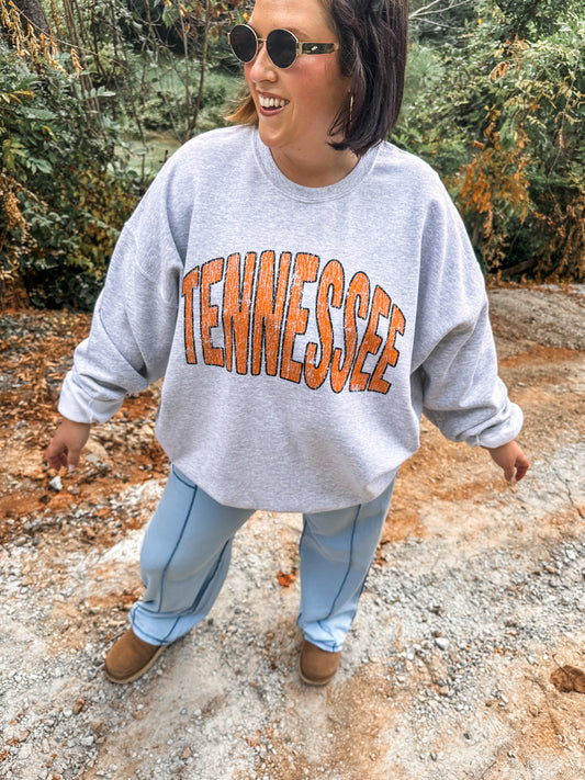 Distressed Tennessee -Ash Sweatshirt