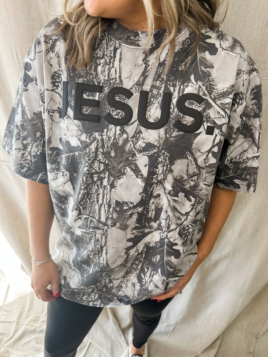JESUS. Black Camo Tee
