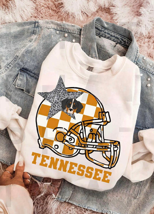 PREORDER TN Checkered Helmet Tee- White