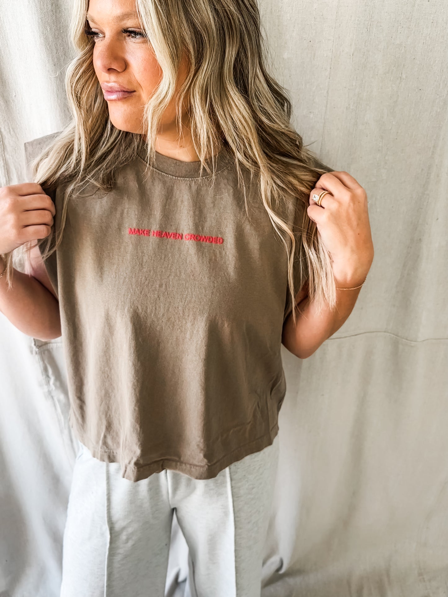 Make Heaven Crowded Brown Muscle Tank