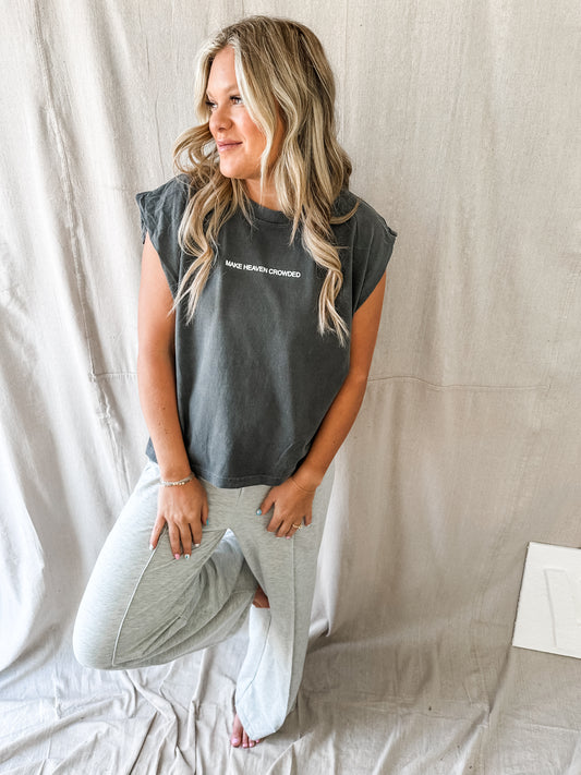 Make Heaven Crowded Gray Muscle Tank