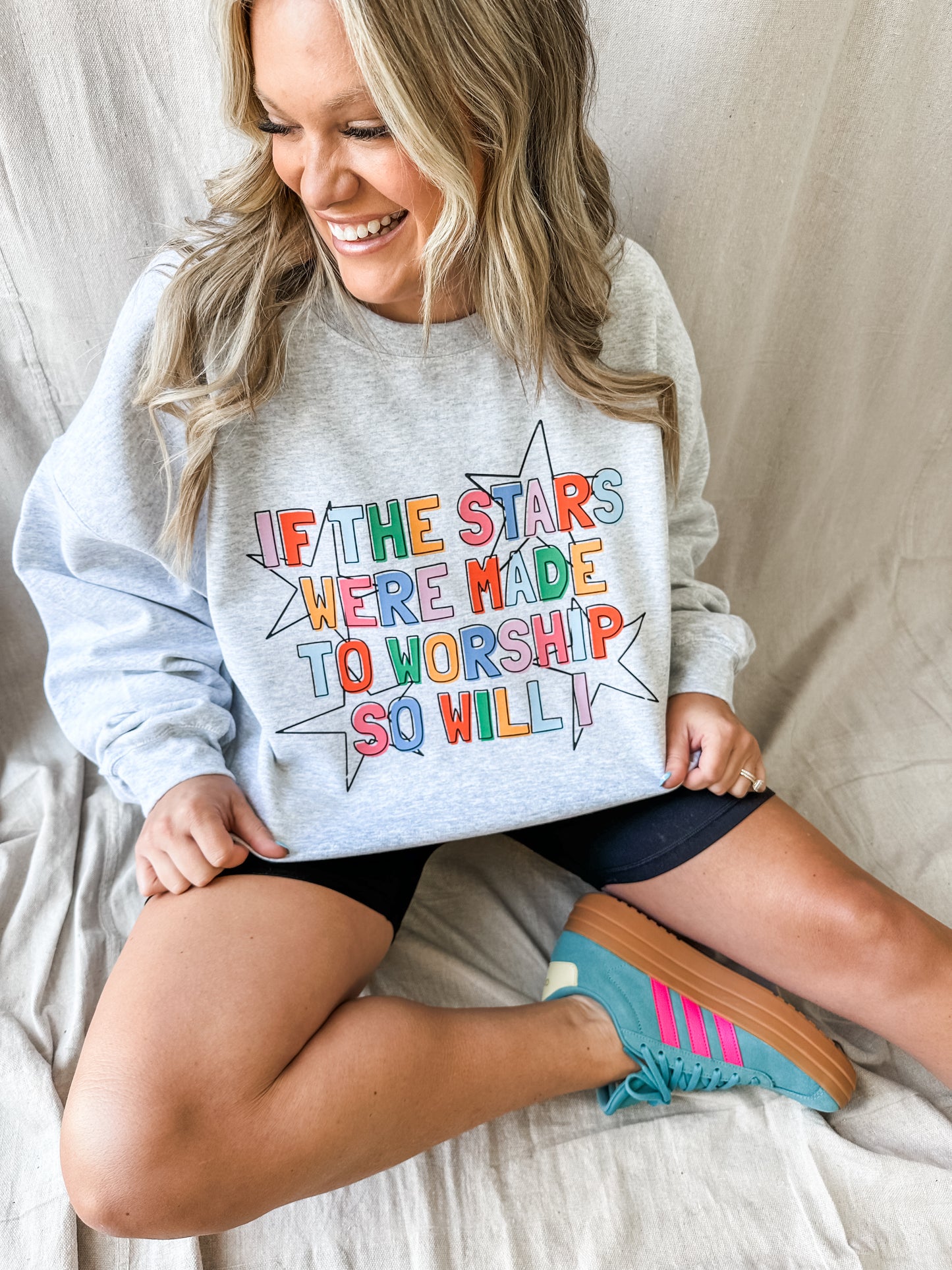 If the Stars Were Made to Worship, So Will I- Ash Sweatshirt