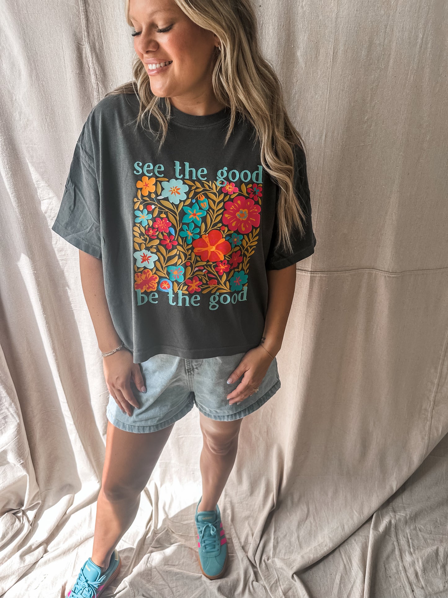 See the Good Be the Good Floral - Pepper Crop Tee