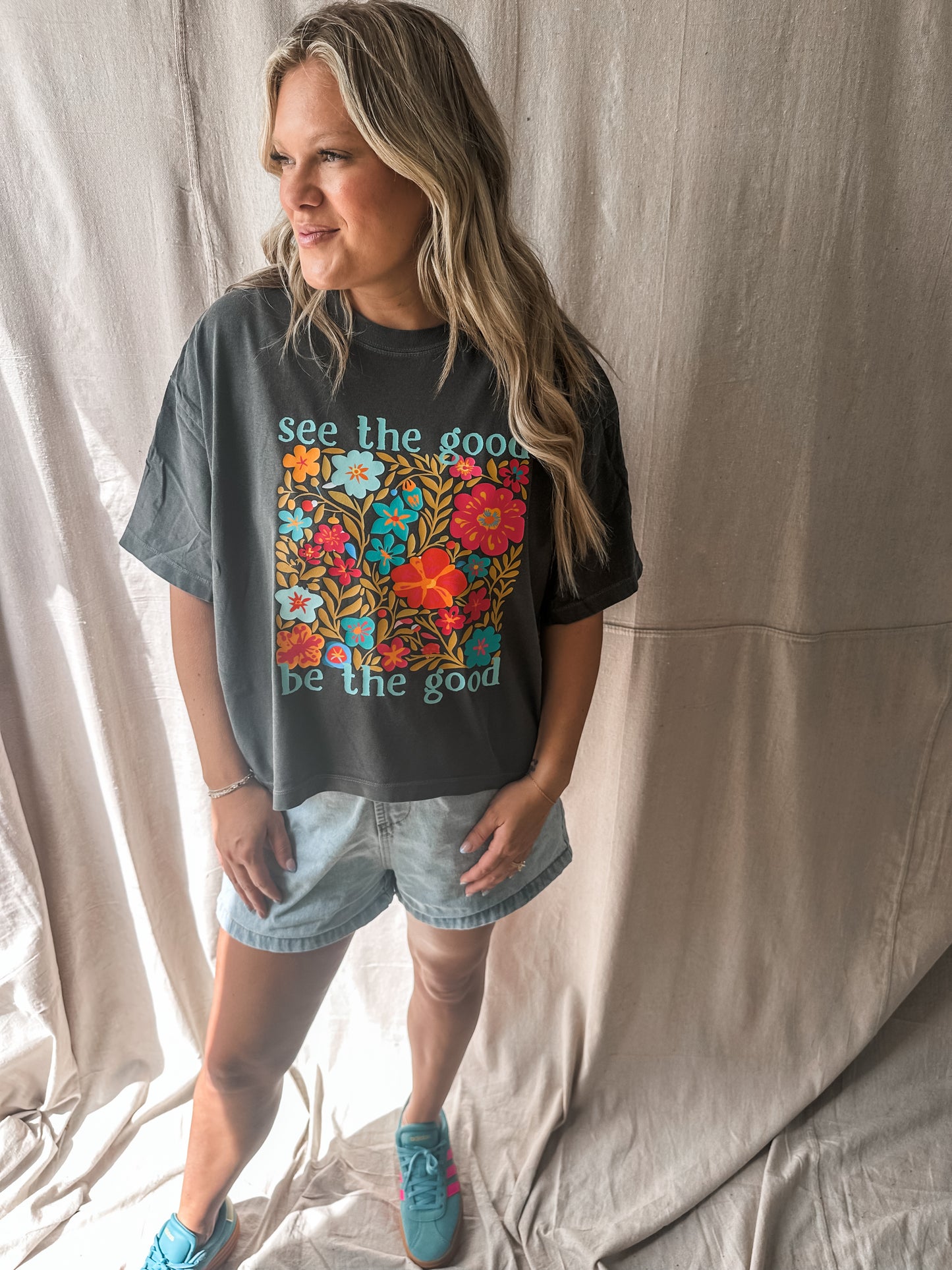 See the Good Be the Good Floral - Pepper Crop Tee