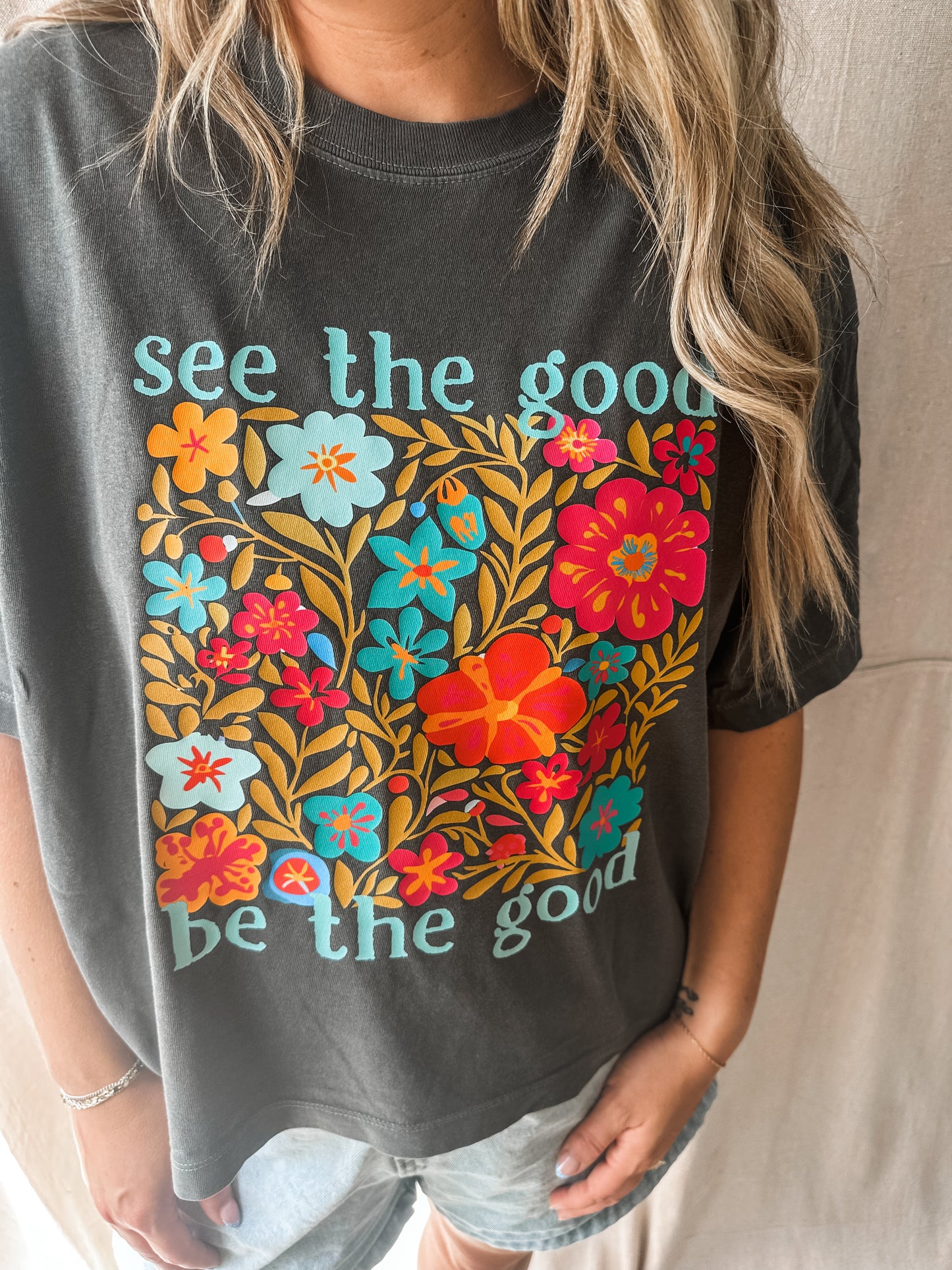 See the Good Be the Good Floral - Pepper Crop Tee