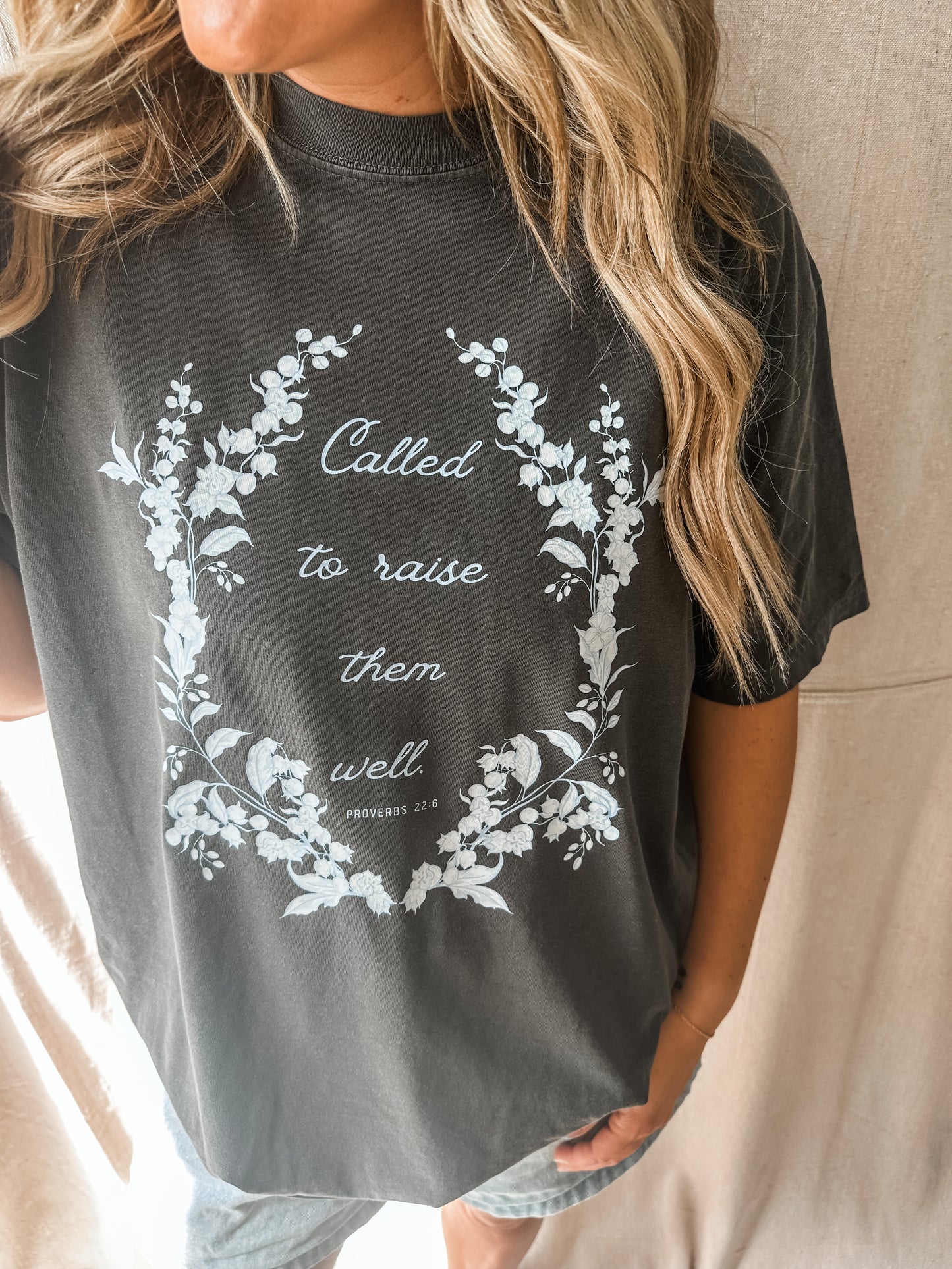 Called to Raise Them Well Tee – Pepper Comfort Colors Graphic Tee