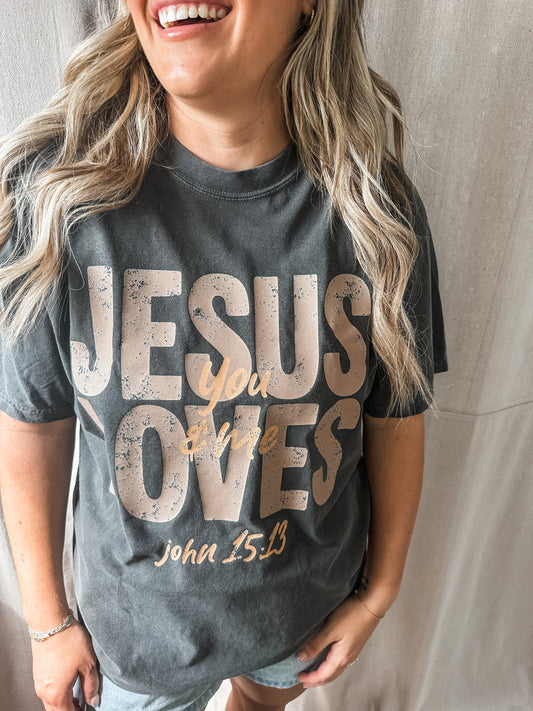 Jesus Loves You and Me- Pepper Tee