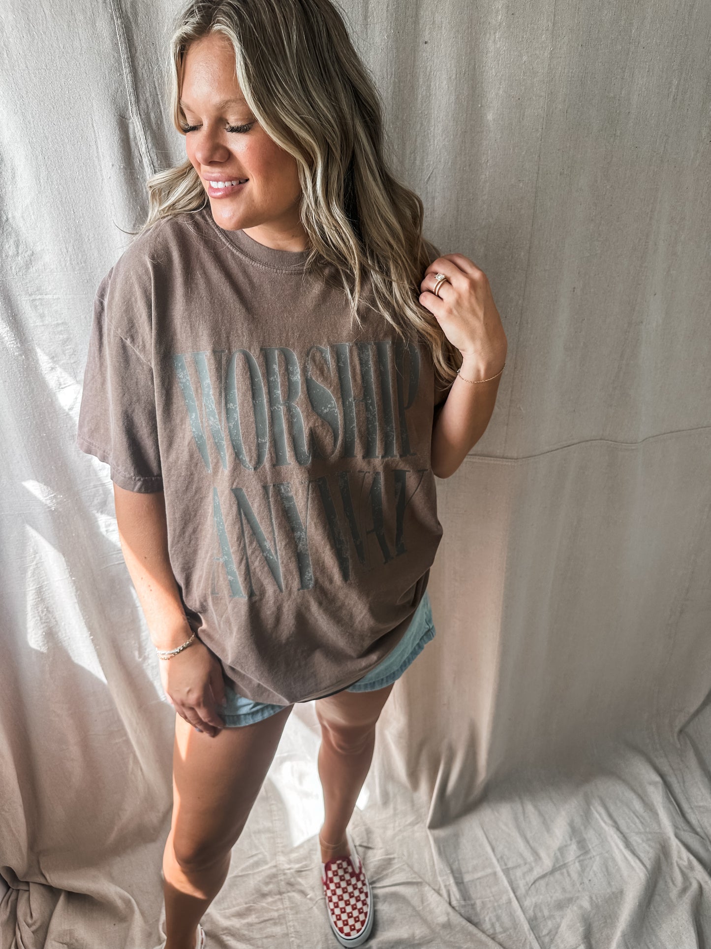 Worship Anyway- Brown Tee