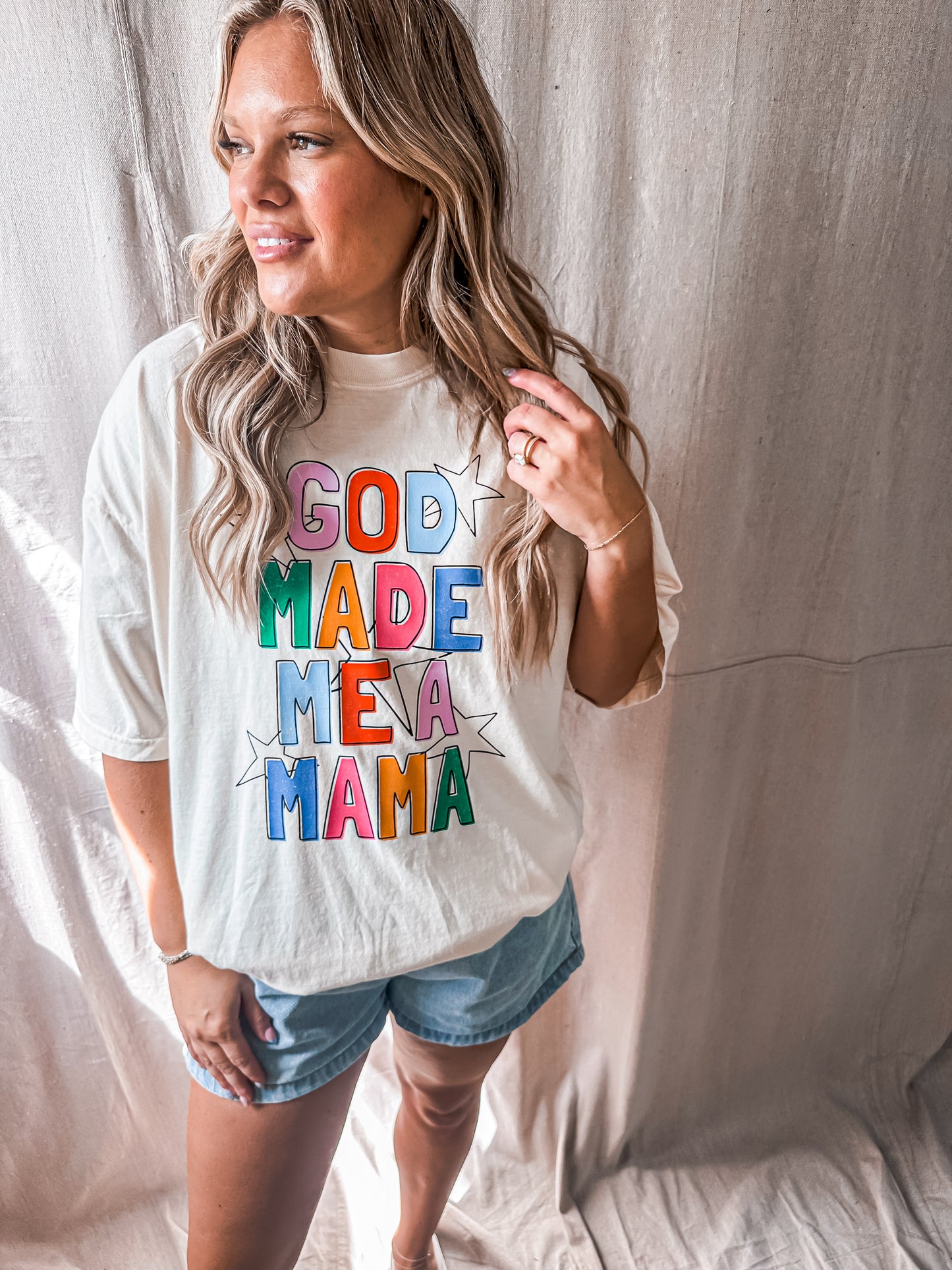 God Made Me a Mama Tee – Ivory Comfort Colors